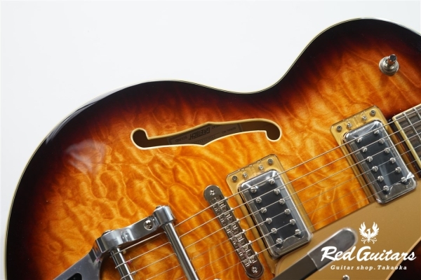G5655T-QM ELECTROMATIC CENTER BLOCK JR. SINGLE-CUT QUILTED MAPLE WITH BIGSBY - Sweet tea